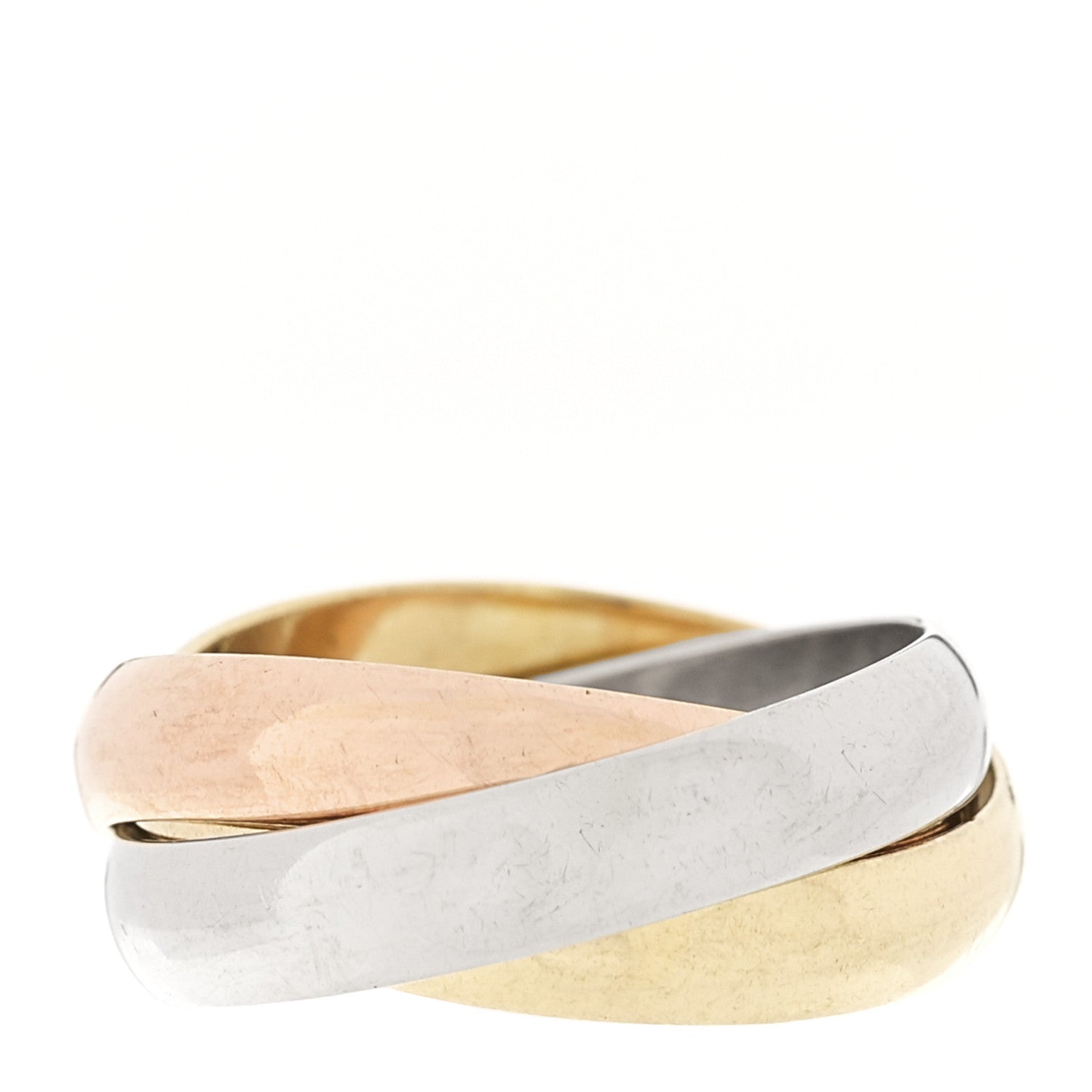 Cartier 18K Pink Yellow White Gold Classic Les Must De Cartier Trinity Ring 48 4.5 3 of 5