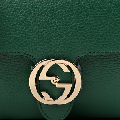 Gucci Dollar Calfskin Interlocking G Crossbody Bag Emerald 8 of 10
