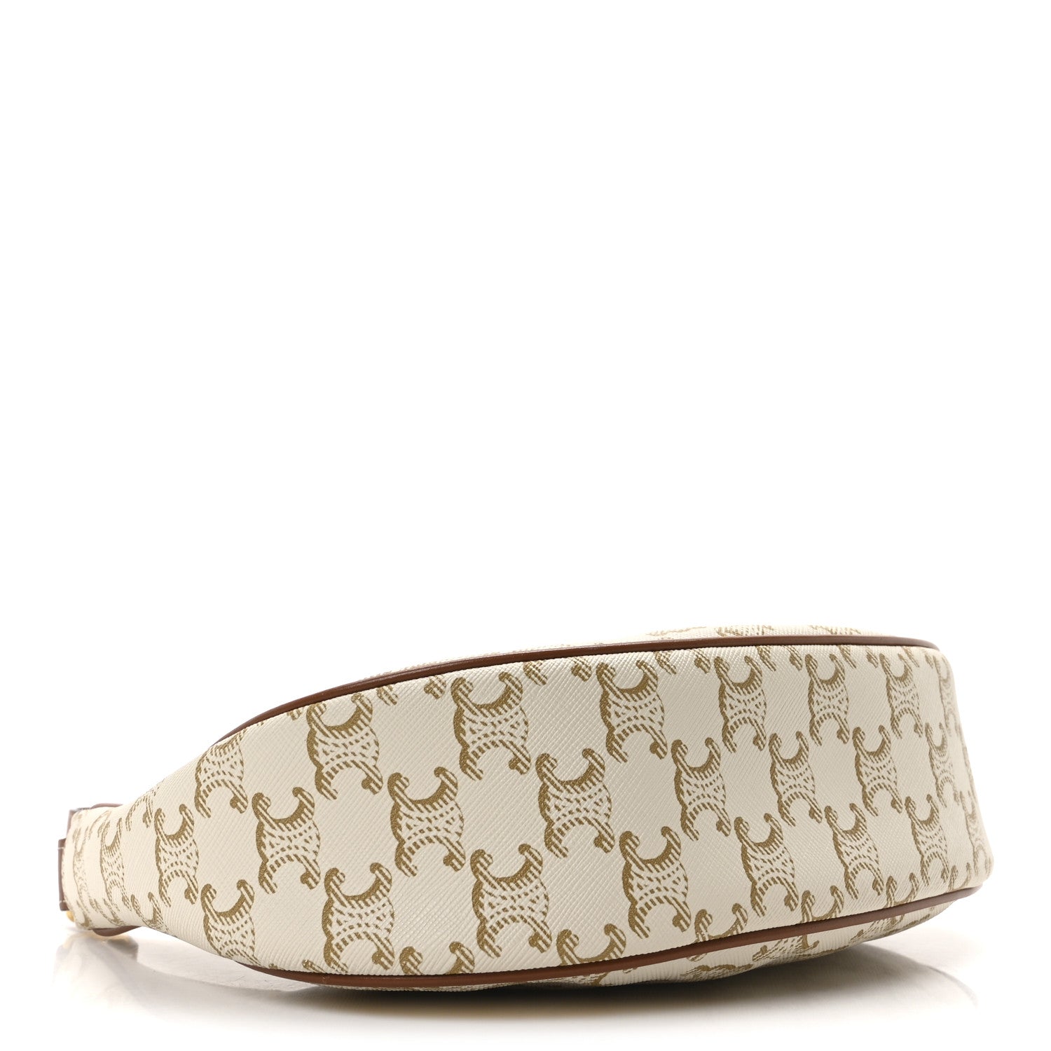 Celine Canvas Calfskin Ava Triomphe Shoulder Bag White 4 of 11