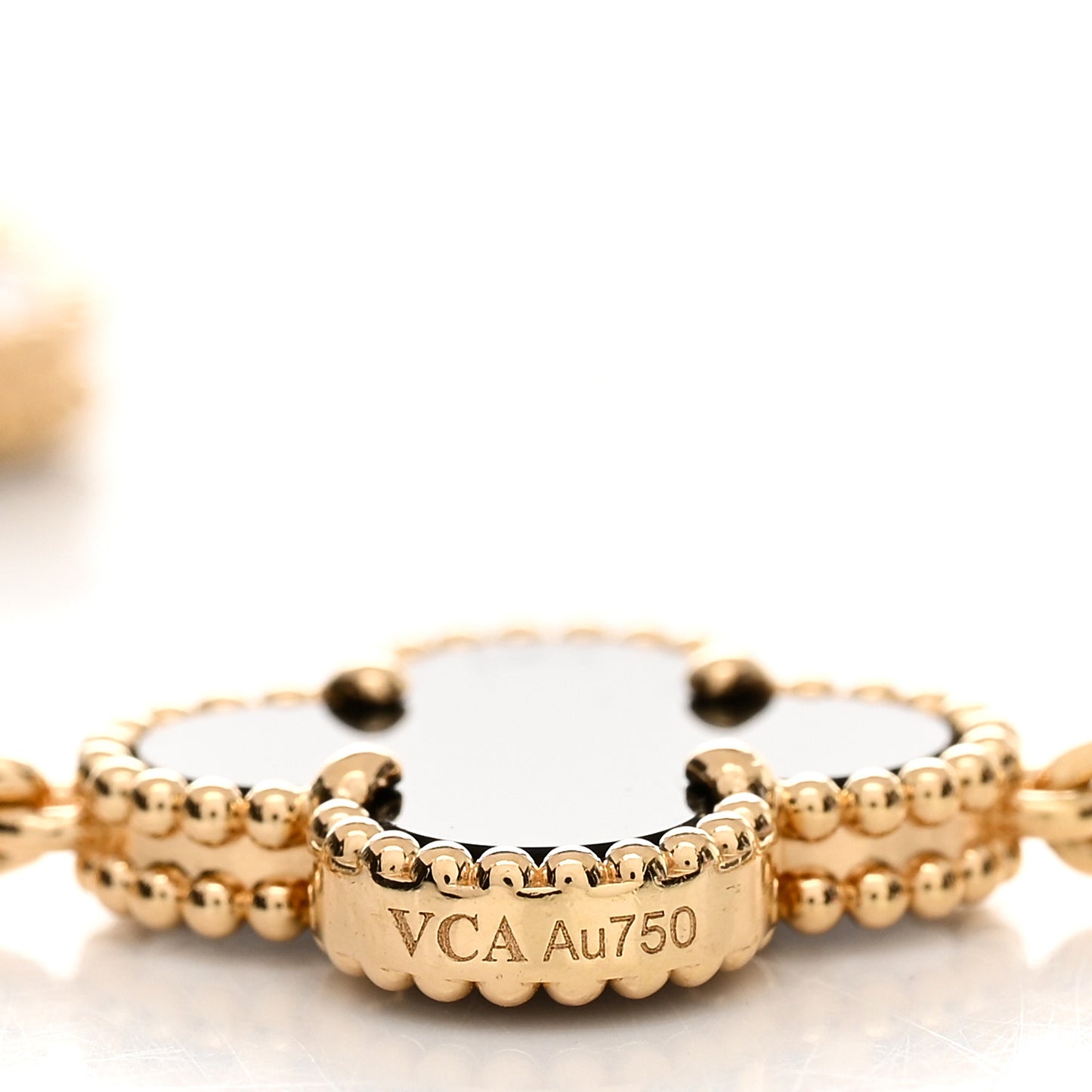 18K Yellow Gold Black Onyx 5 Motifs Vintage Alhambra Bracelet