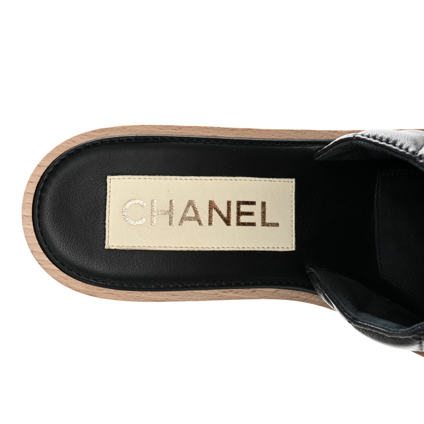 Lambskin Quilted CC Wedge Sandals 38 Black