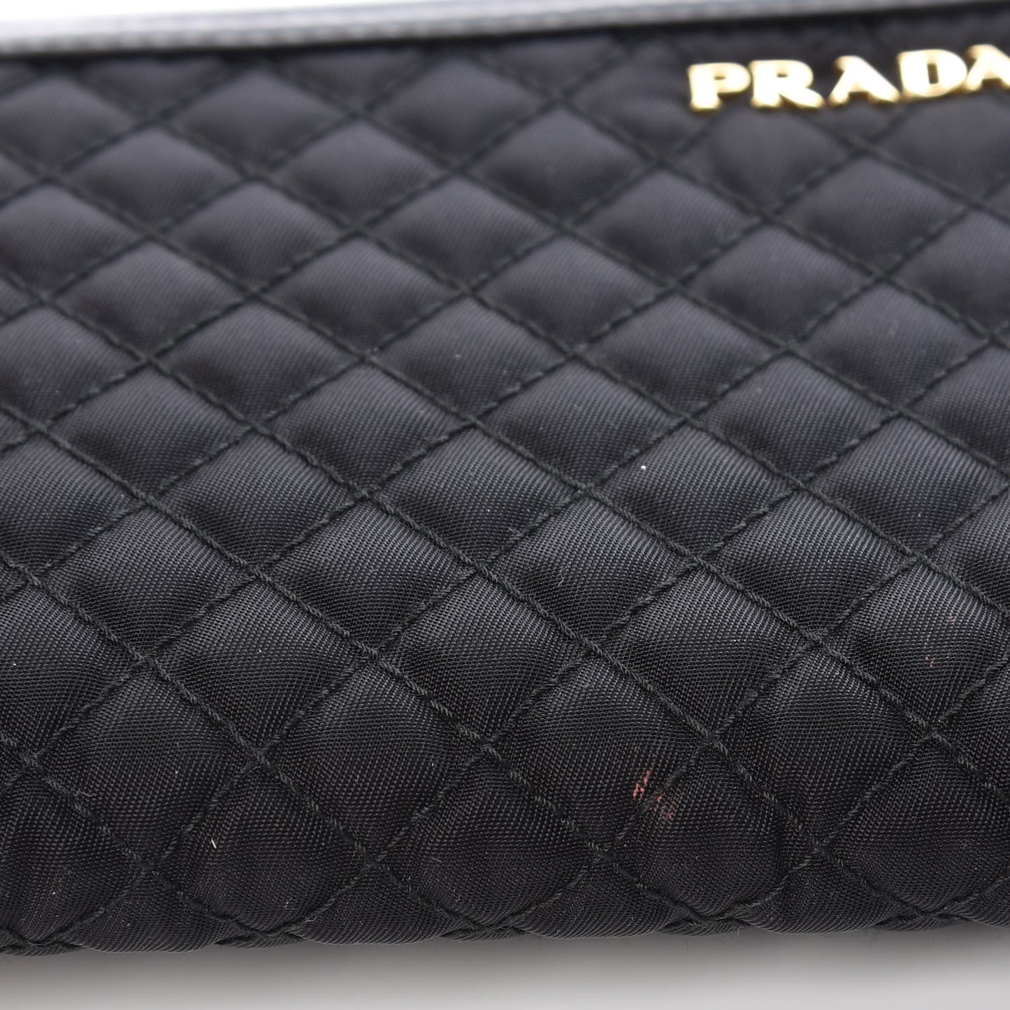 Tessuto Nylon Quilted Zip Around Wallet Black