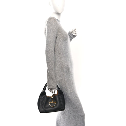 Gucci Grained Calfskin Softbit Medium Shoulder Bag Black 2 of 9
