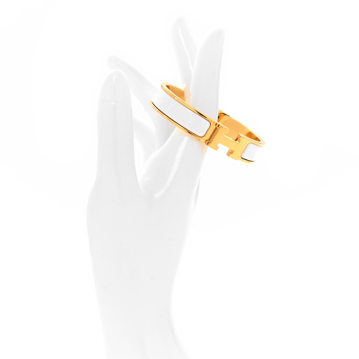 Hermes Enamel Narrow Clic Clac H Bracelet PM White 2 of 5