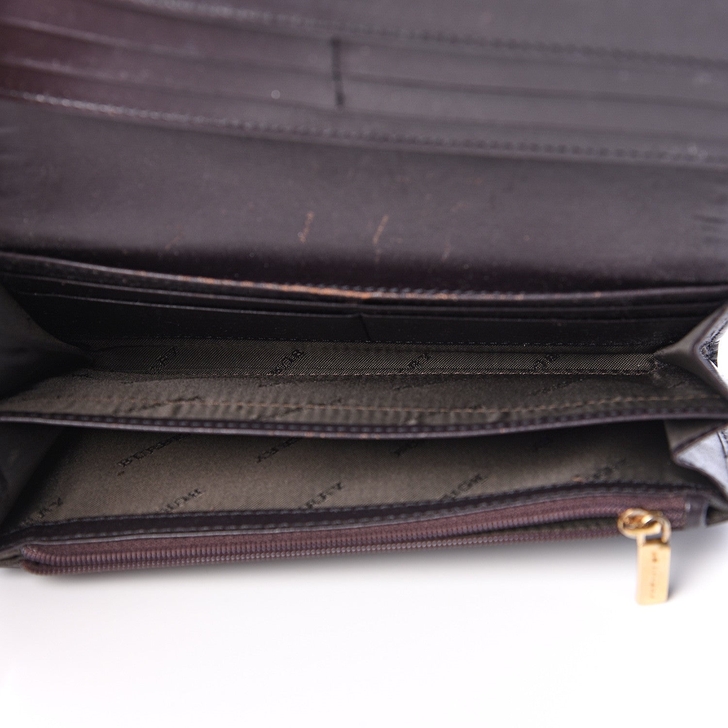 Burberry Grainy Calfskin Continental Wallet Dark Brown 4 of 17