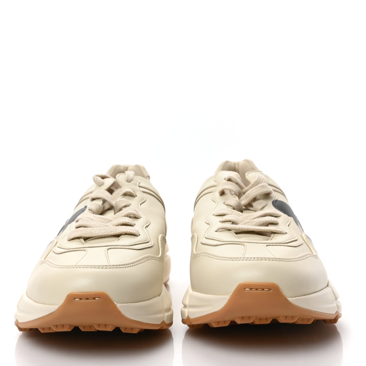 X DISNEY Calfskin Mickey Mouse Womens Rhyton Sneakers 38.5 Ivory