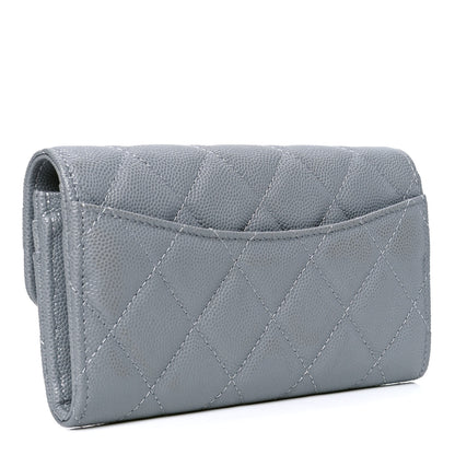 Chanel Caviar Quilted Medium Flap Wallet Grey 2 of 4