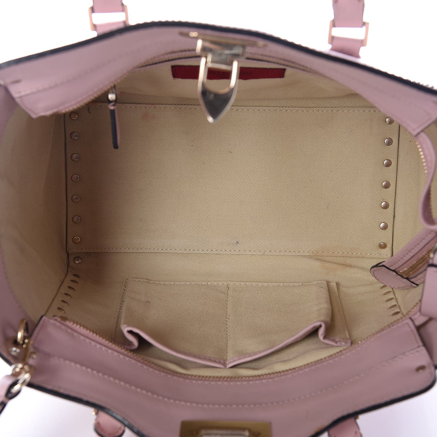 Vitello Small Rockstud Double Handle Tote Water Rose