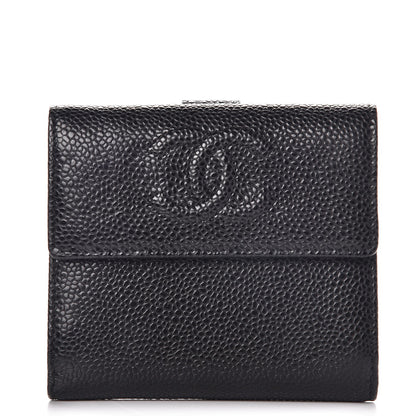 Chanel Caviar Timeless CC Compact Flap Wallet Black 1 of 8
