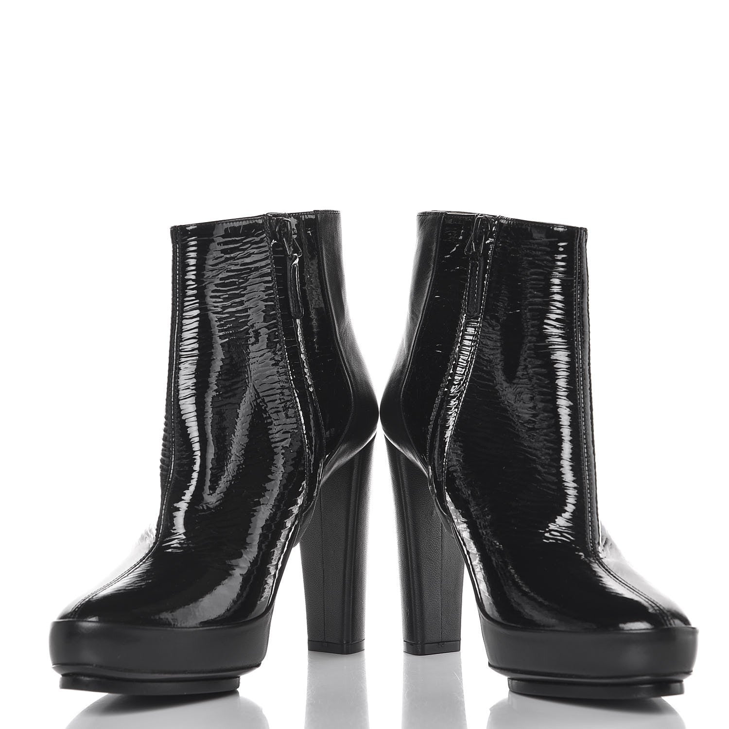 Balenciaga Nappa Vernis Ecorce Platform Ankle Boots 38 Black 6 of 10