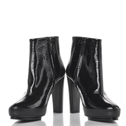 Balenciaga Nappa Vernis Ecorce Platform Ankle Boots 38 Black 6 of 10