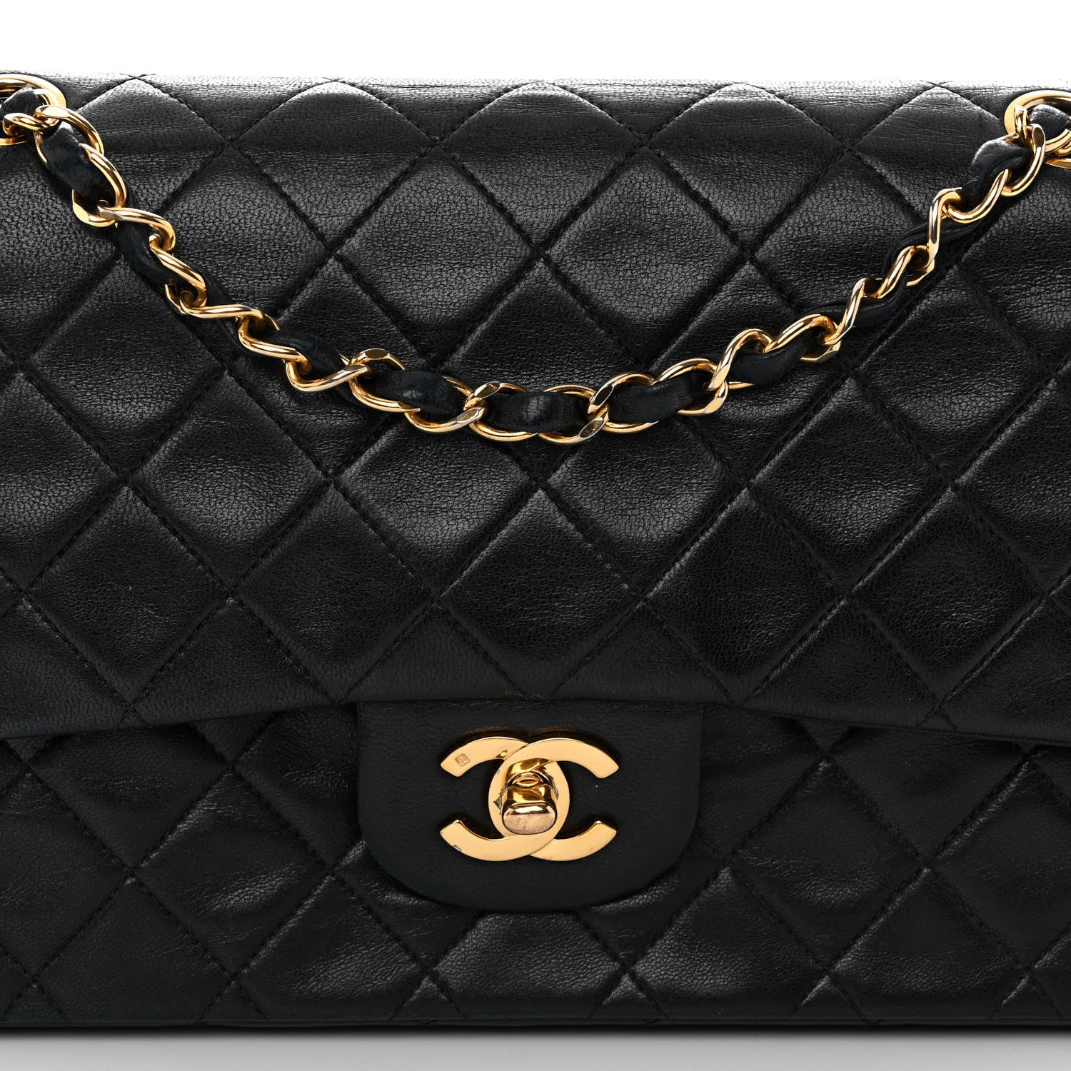 Chanel Lambskin Quilted Medium Double Flap Black 8 of 11
