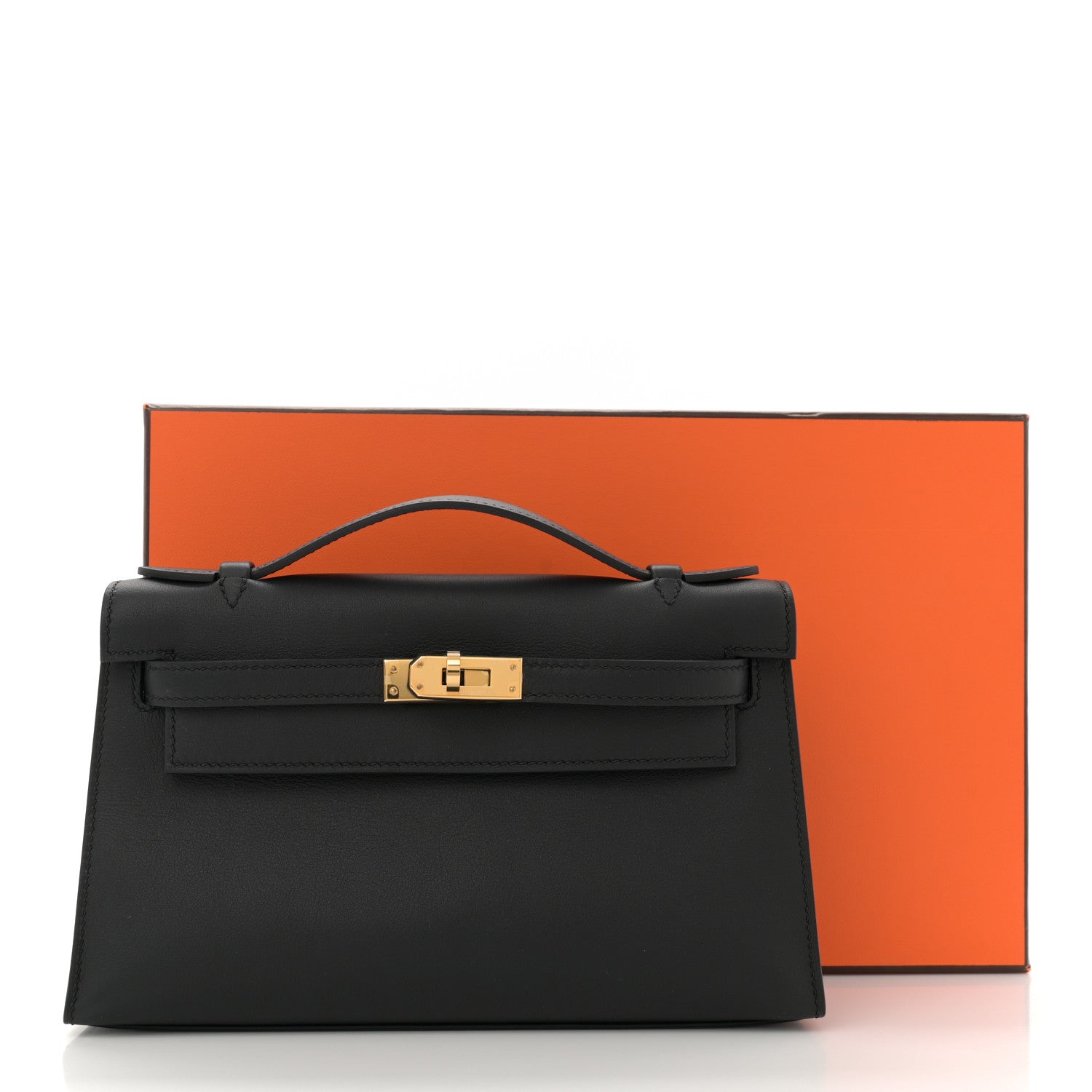 Hermes Swift Kelly Pochette Clutch Black 11 of 11