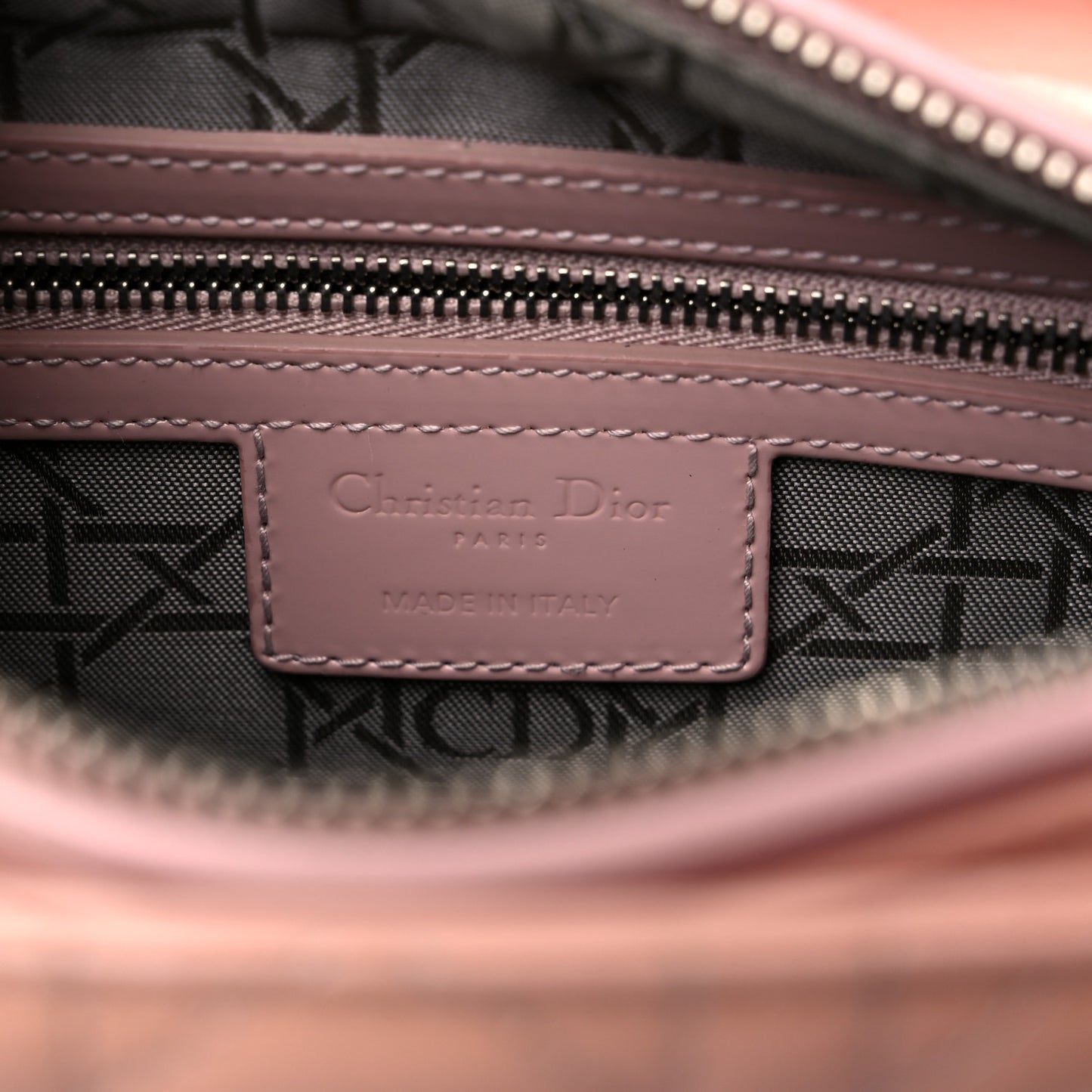 Patent Cannage Medium Lady Dior Rose Clair