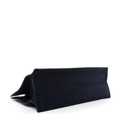 Saint Laurent Linen Calfskin Rive Gauche Tote Navy 4 of 9