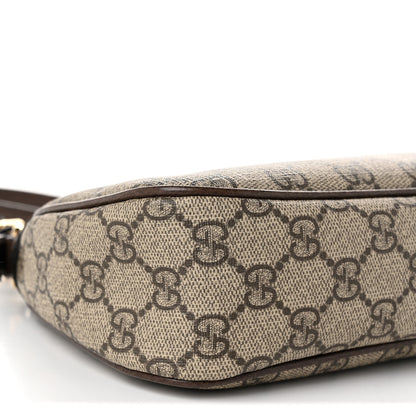 Gucci GG Supreme Monogram Textured Dollar Calfskin Small Ophidia Hobo Beige Ebony New Acero 9 of 10