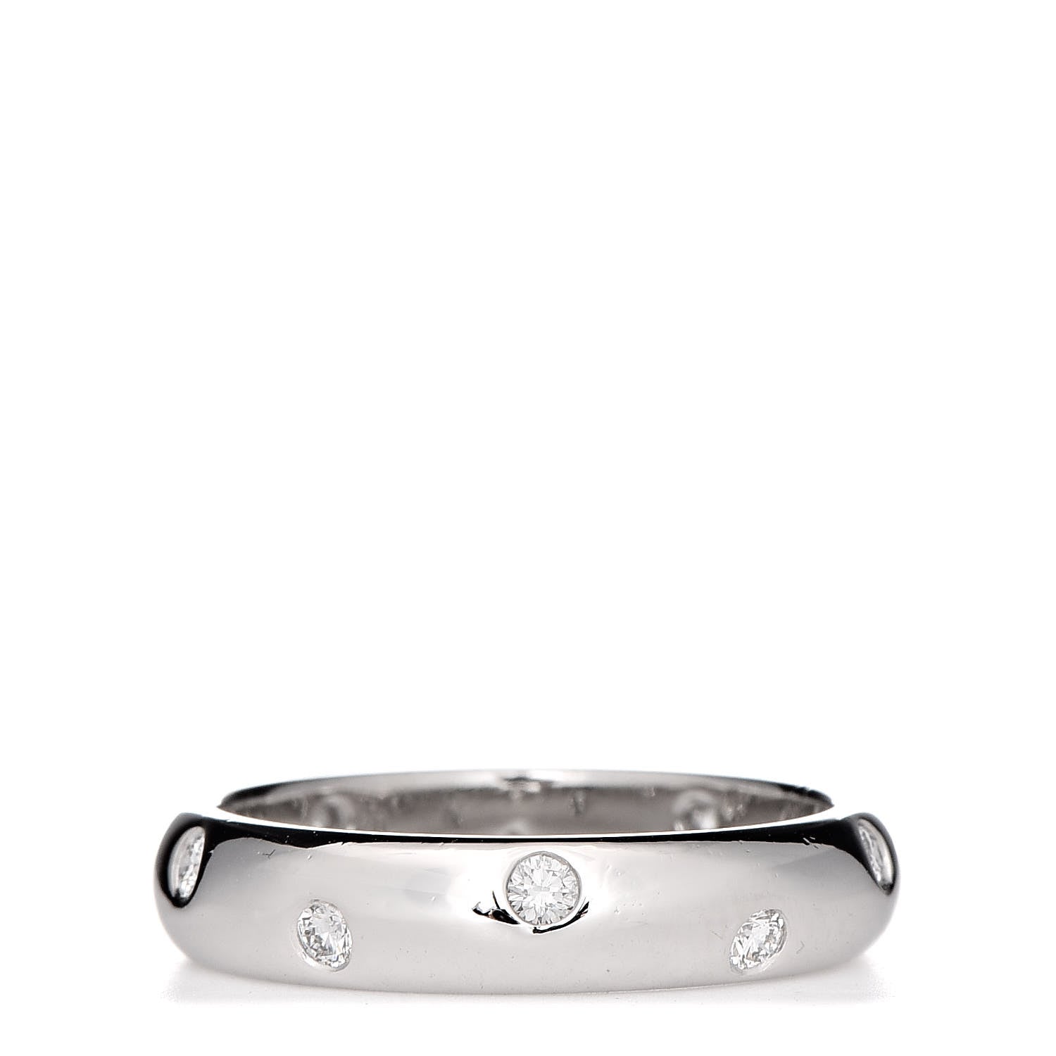 Tiffany Platinum Diamond 4mm Etoile Band Ring 51 5.75 1 of 5