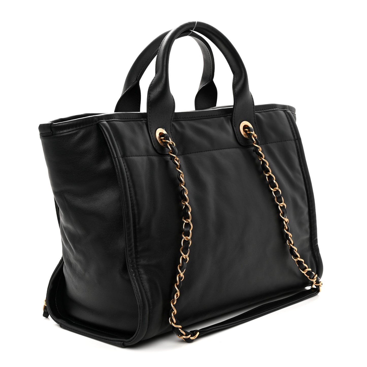 Calfskin Small Deauville Tote Black
