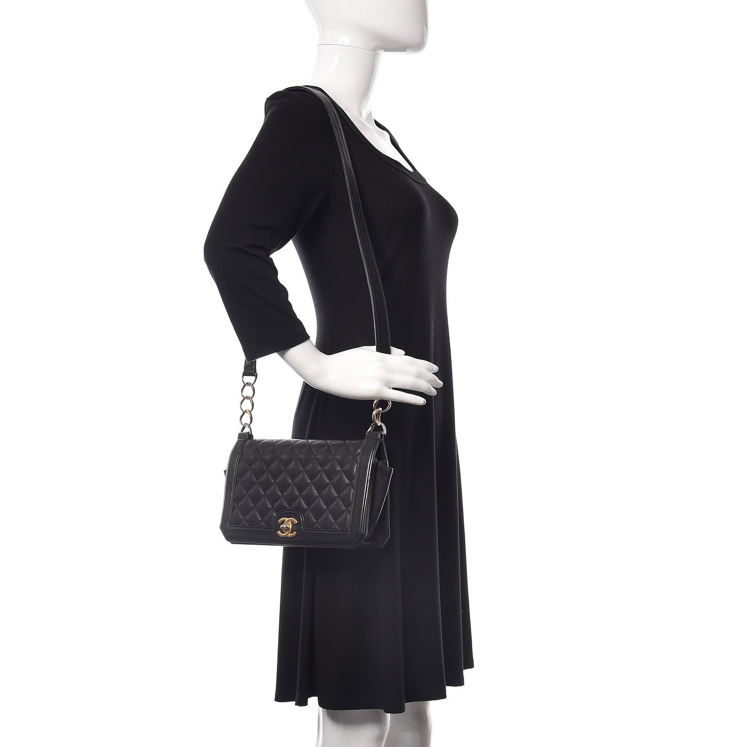 Chanel Grained Calfskin Quilted Medium Flap Black 2 of 12