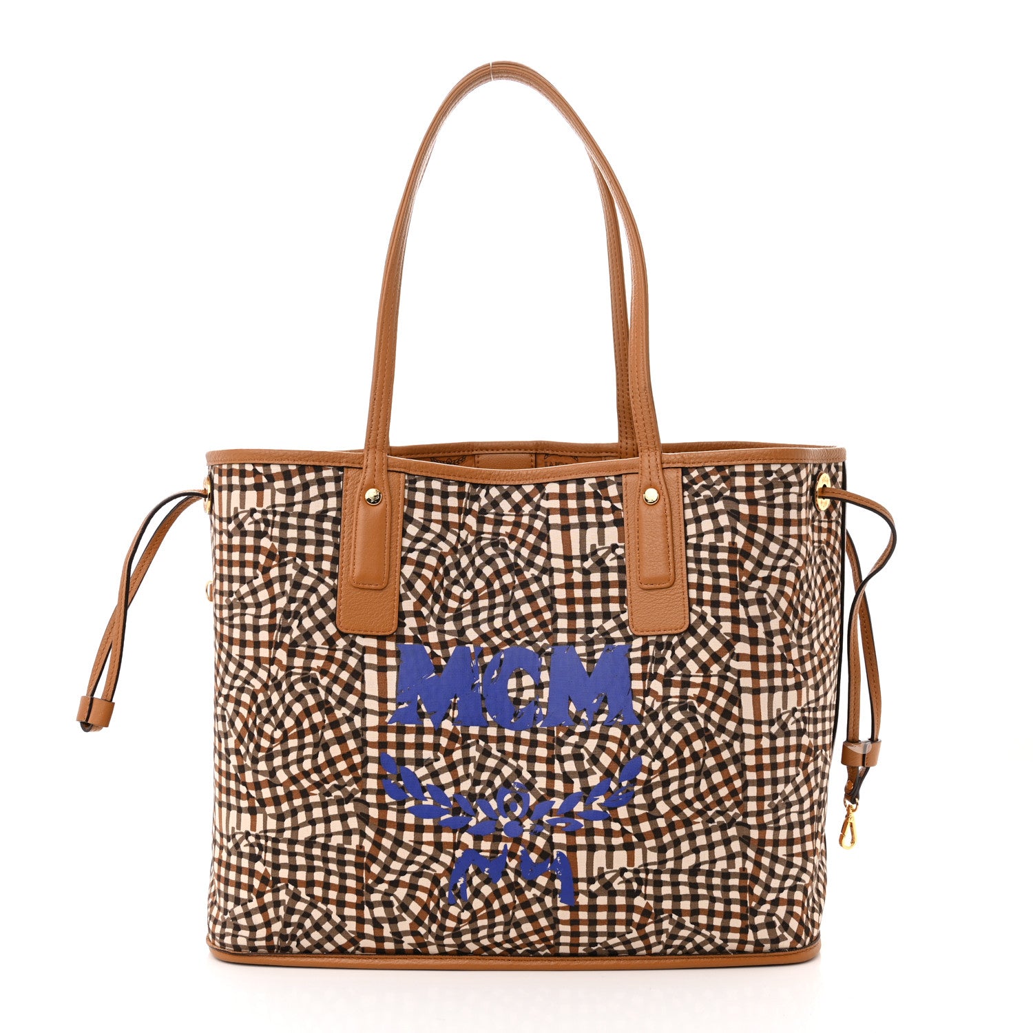 MCM Visetos Medium Liz Reversible Shopper Tote Cognac 4 of 17