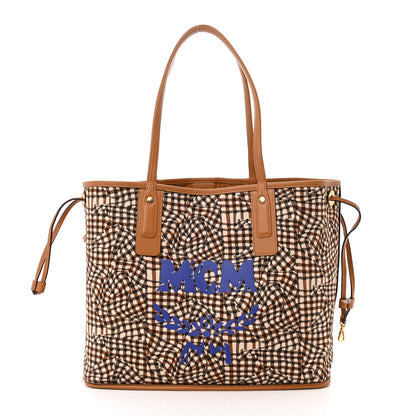 MCM Visetos Medium Liz Reversible Shopper Tote Cognac 4 of 17