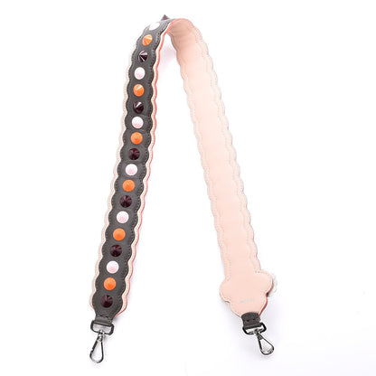 Fendi Vitello Dolce Nappa Hypnoteyes Bi-Color Scalloped Spike Studded Strap You Carbone Plaster White Multicolor 6 of 6