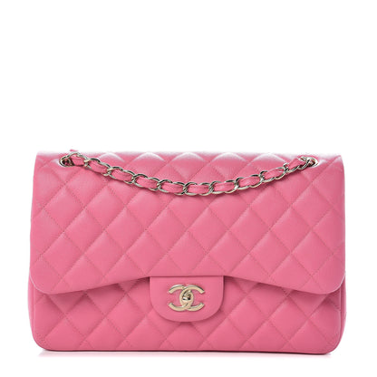 Chanel Caviar Quilted Jumbo Double Flap Pink 1 of 9