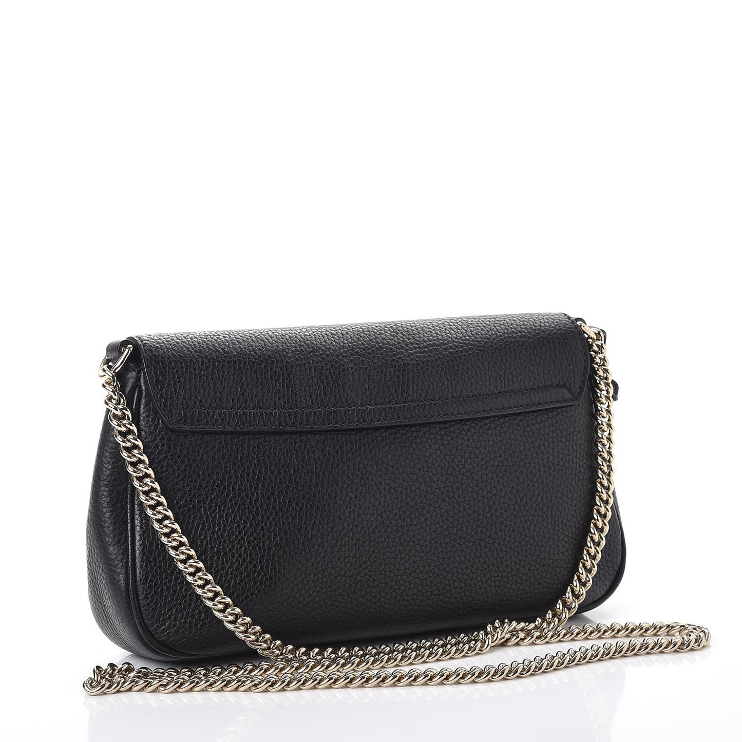 Pebbled Calfskin Medium Soho Flap Crossbody Black