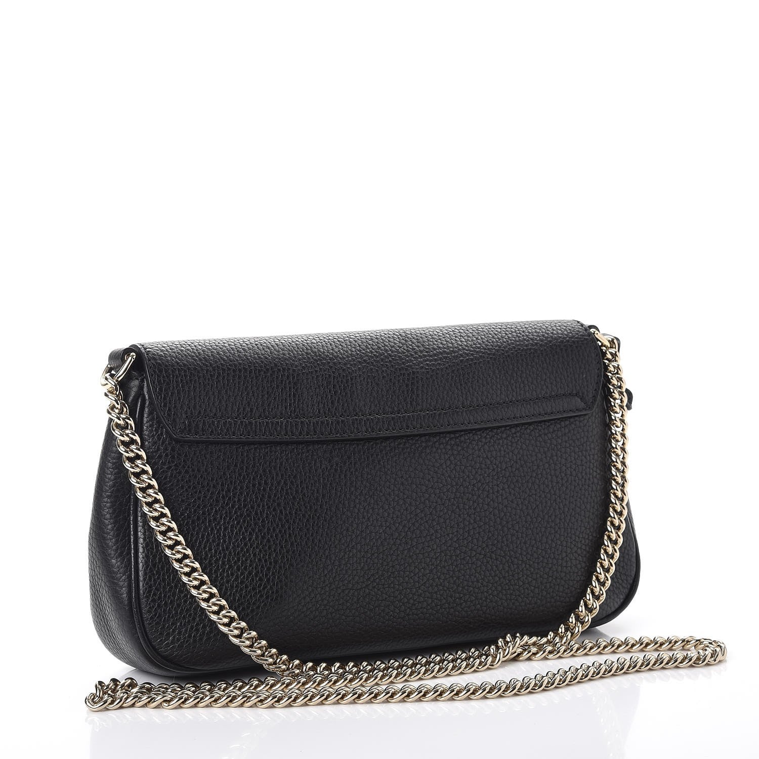 Gucci Pebbled Calfskin Medium Soho Flap Crossbody Black 3 of 9