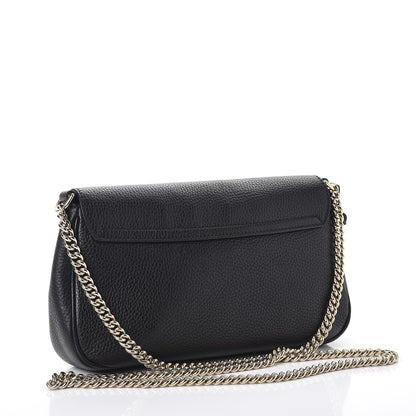 Gucci Pebbled Calfskin Medium Soho Flap Crossbody Black 3 of 9