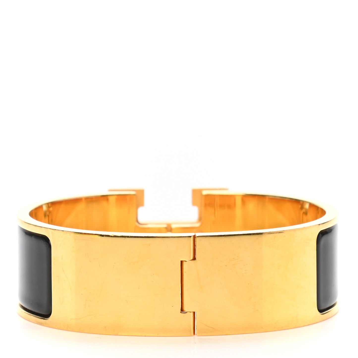 Enamel Wide Clic Clac H Bracelet GM Black