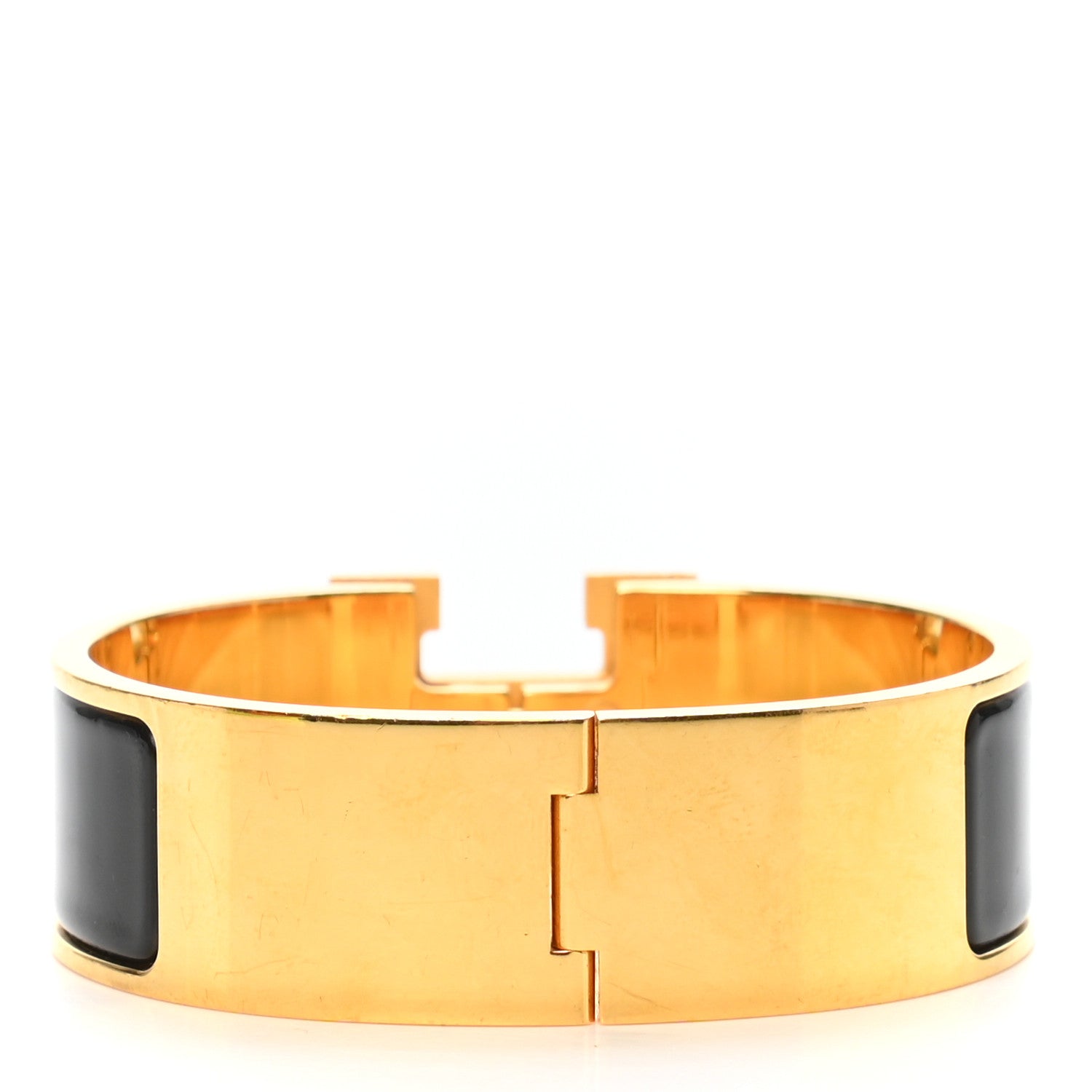 Hermes Enamel Wide Clic Clac H Bracelet GM Black 3 of 6