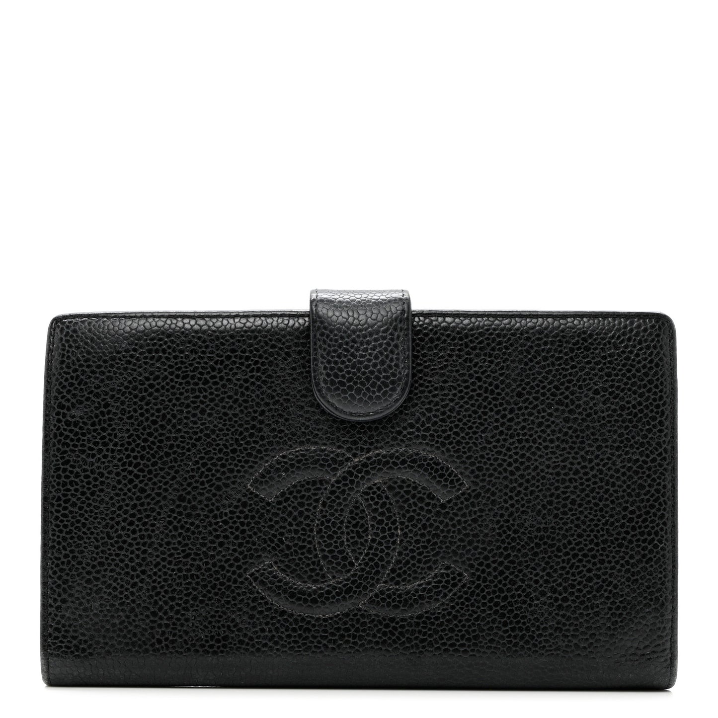 Caviar Timeless CC French Long Wallet Black