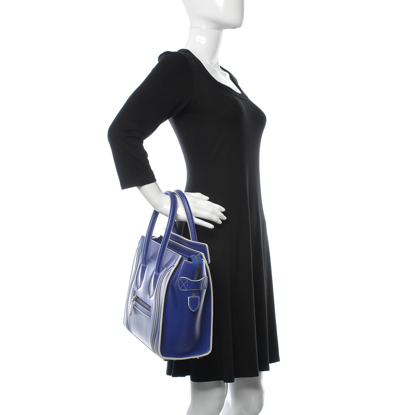 Satin Calfskin Micro Debossed Luggage Blue