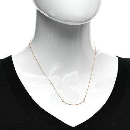 Tiffany 18K Rose Gold Small T Smile Pendant Necklace 2 of 4