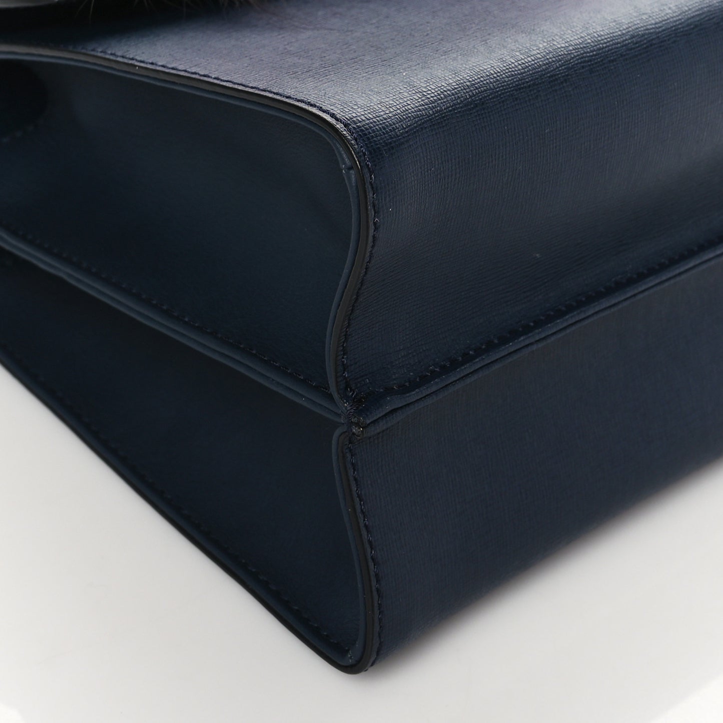 Vitello Elite Fur Demi Jour Shoulder Bag Navy