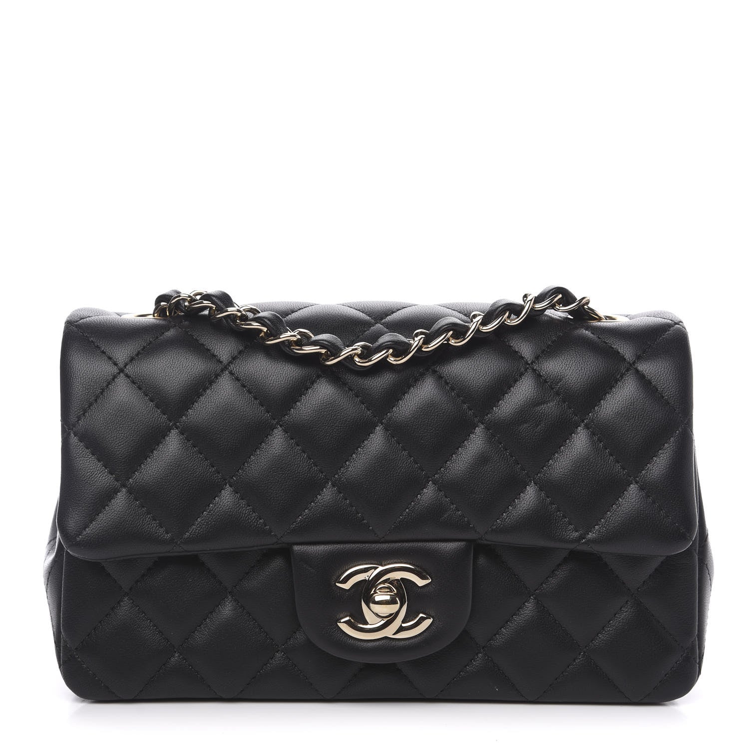Chanel Lambskin Quilted Mini Rectangular Flap Black 1 of 12