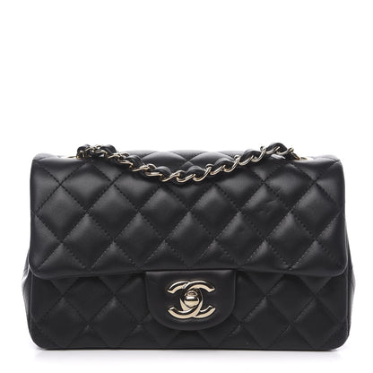 Chanel Lambskin Quilted Mini Rectangular Flap Black 1 of 12