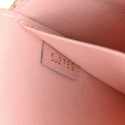 Louis Vuitton Damier Azur Pochette Felicie Chain Wallet Rose Ballerine 8 of 10