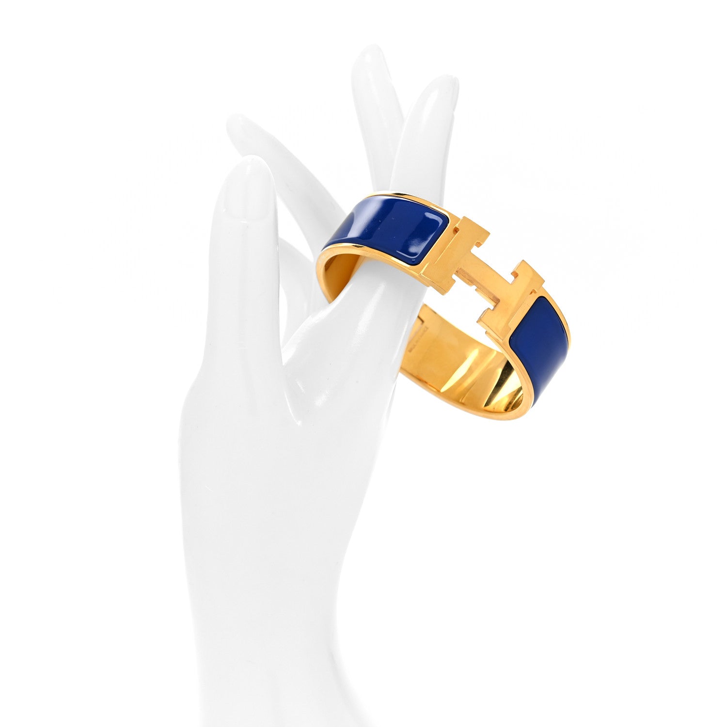 Hermes Enamel Wide Clic Clac H Bracelet GM Bleu Royal 2 of 5