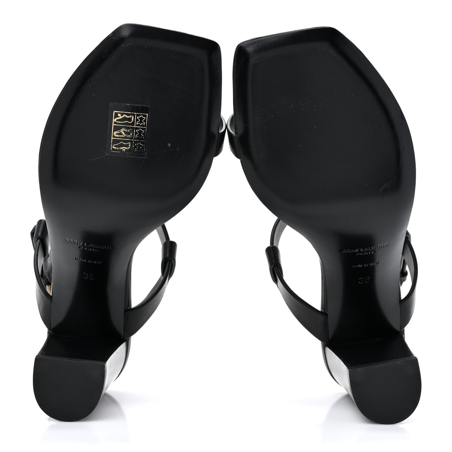 Saint Laurent Calfskin Cassandra 75 Sandals 36 Black 5 of 11