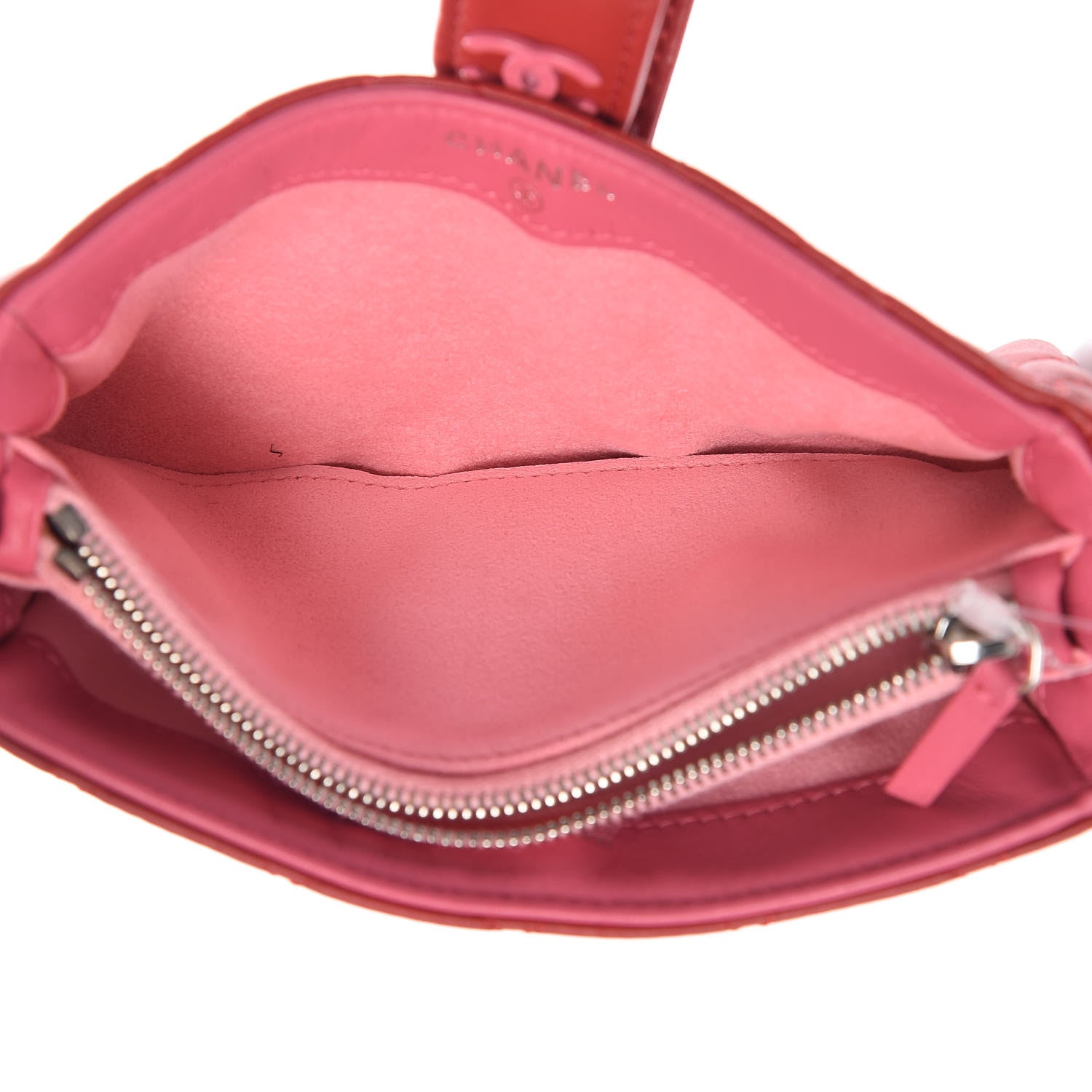 Chanel Lambskin Quilted Mini Phone Holder Clutch Red 5 of 9