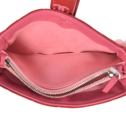 Chanel Lambskin Quilted Mini Phone Holder Clutch Red 5 of 9