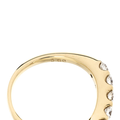Parker & West by FASHIONPHILE 18K Yellow Gold Diamond .50ctw Curved Ring 53 6.5 8 of 8