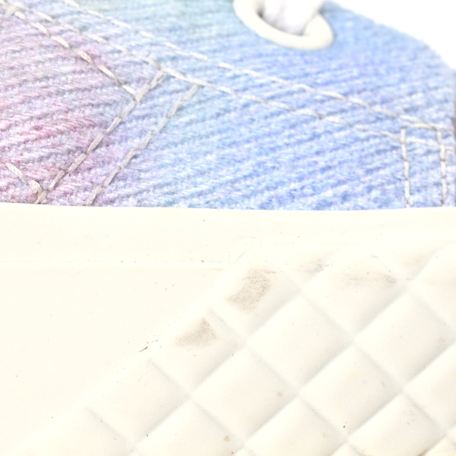 Chanel Printed Fabric Quilted High Top Sneakers 38.5 Green Pink Blue White 12 of 16
