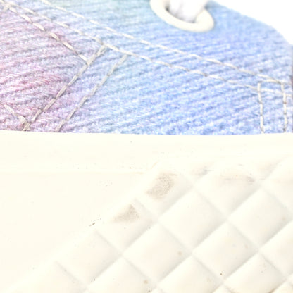 Chanel Printed Fabric Quilted High Top Sneakers 38.5 Green Pink Blue White 12 of 16
