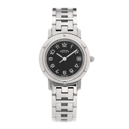 Hermes Stainless Steel 24mm Clipper Quartz Watch Black 2 of 8