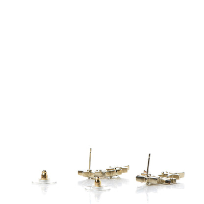 Chanel Crystal Pearl CC Star Earrings Gold 3 of 5