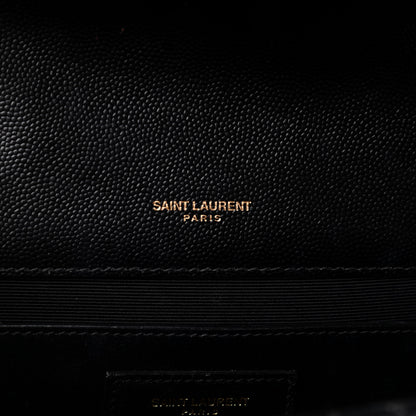 Saint Laurent Grain De Poudre Textured Mixed Matelasse Triquilt Medium Monogram Satchel Black 7 of 10