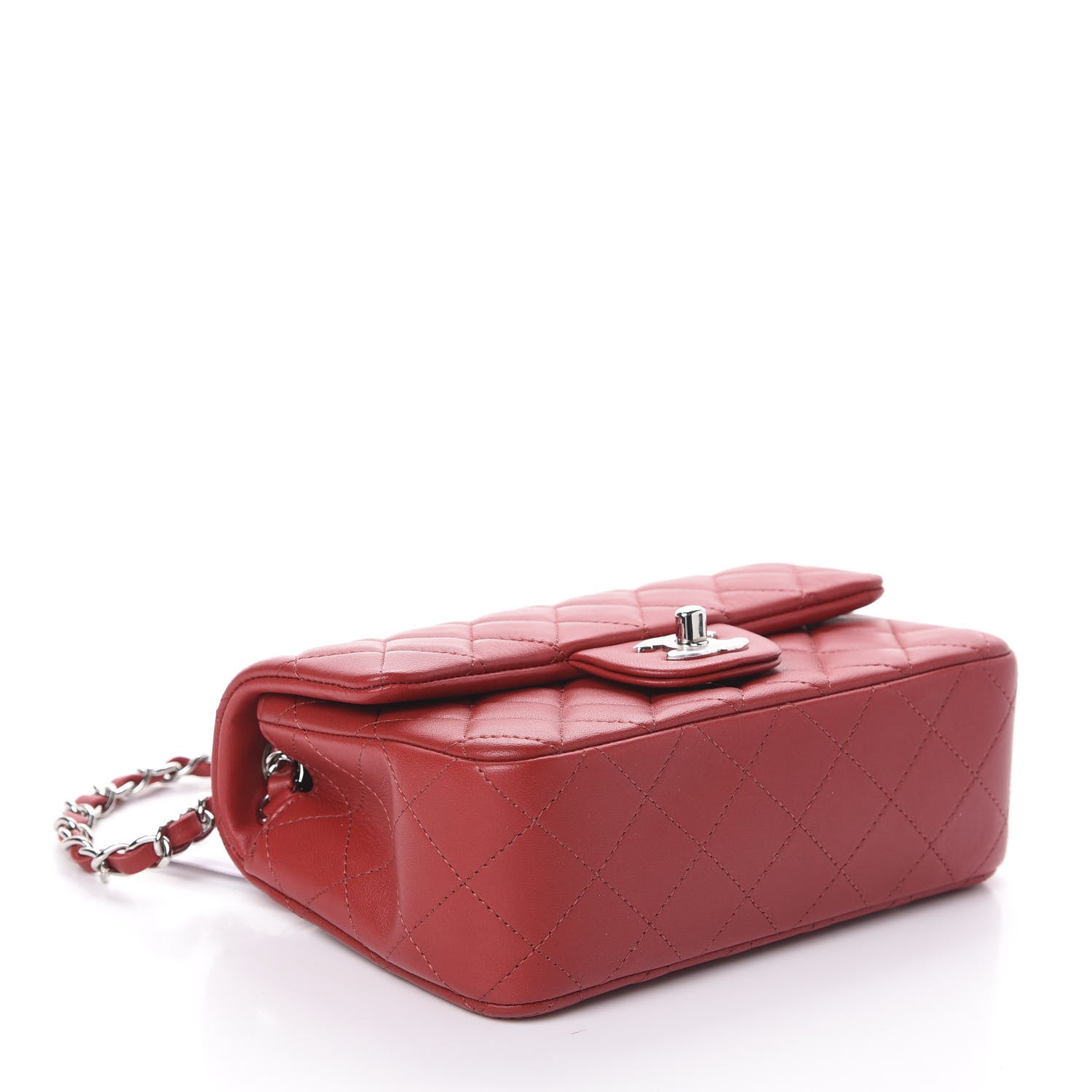 Chanel Lambskin Quilted Mini Rectangular Flap Red 4 of 10